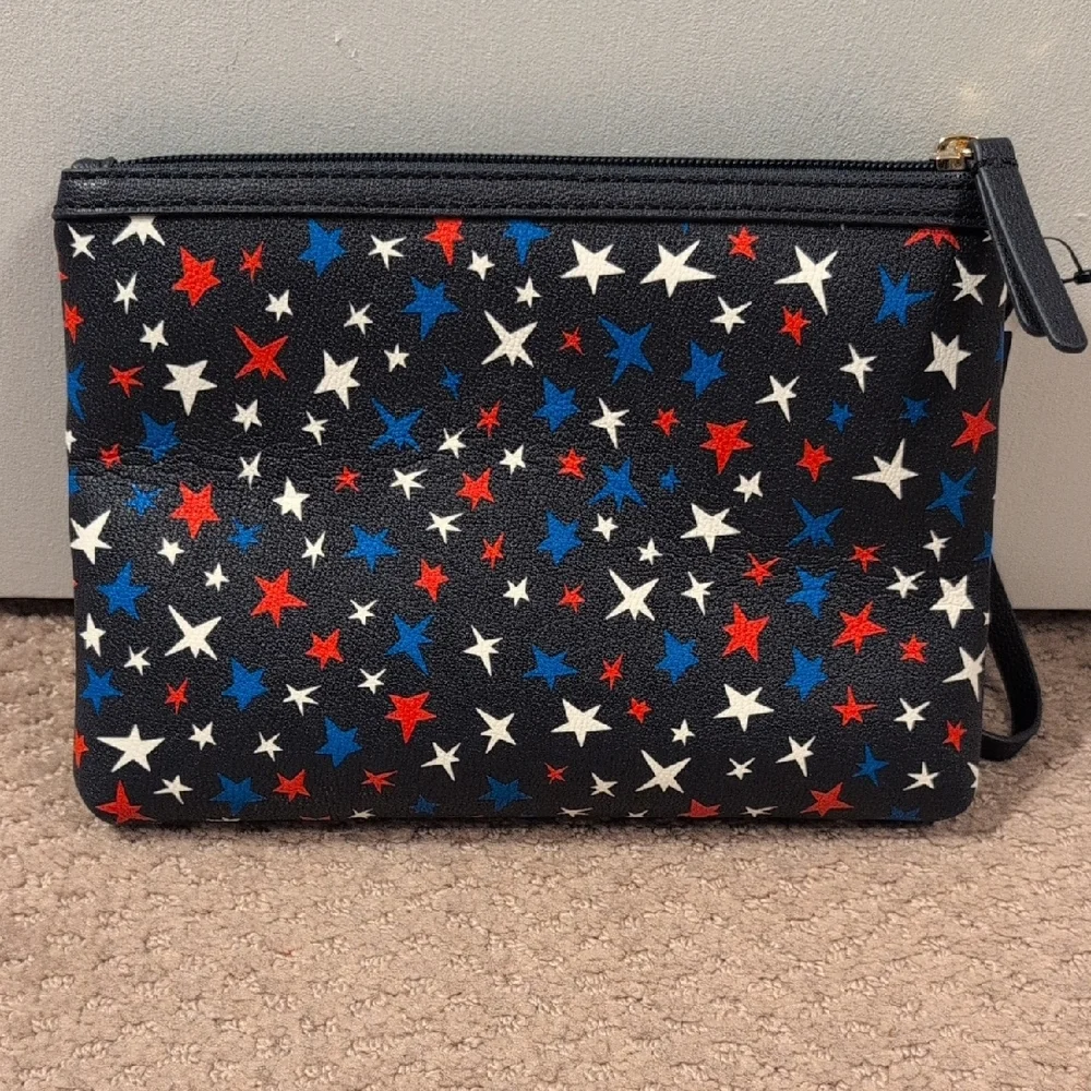 Tommy Hilfiger Blue Wristlet with Red, White, and Blue Stars NWT